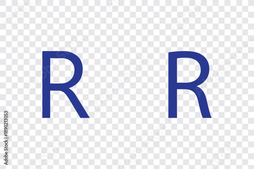 Registered trademark symbol r in circle. Intellectual property sign on transparent. Registered trademark icons set. Simple line vector illustration. Circled R symbol. Round icons with black color. 