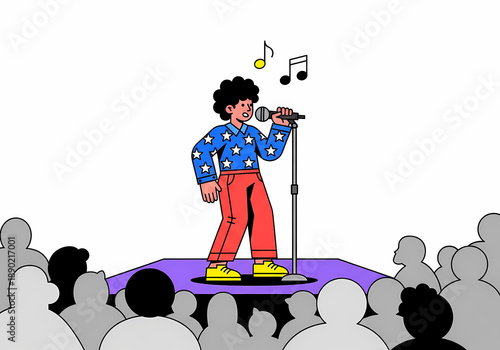 Wallpaper Mural 熱狂的歌手が舞台で歌う Torontodigital.ca