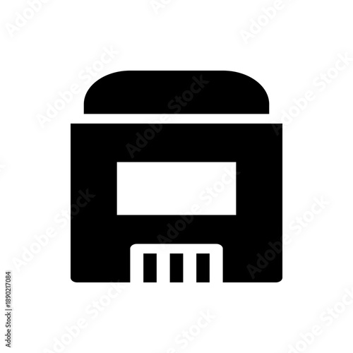 A minimalist vector graphic illustration of a black and white USB flash drive icon