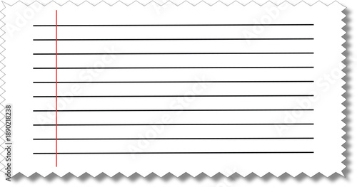 Vintage Stationery Design Bundle with Paper Notes, Lined Notebook Pages, Decorative Stickers, and Old-Style Photo Card Frames Zigzag Line with Shadow