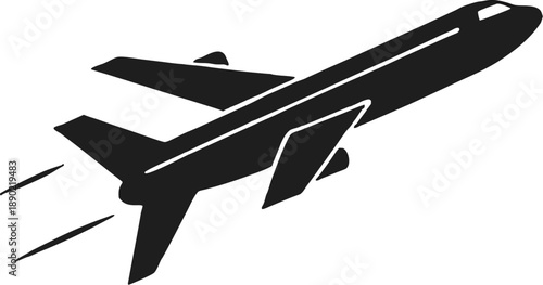 Modern airplane icon vector illustration, commercial jet