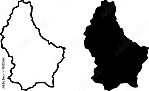 Luxembourg country border map outline and silhouette vector graphic isolated image decal