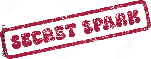 This vibrant red grunge stamp clearly presents the motivational phrase SECRET SPARK igniting ideas and inspiration