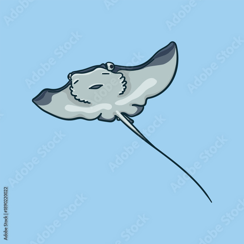 Slope Animal Illustration on Blue Background