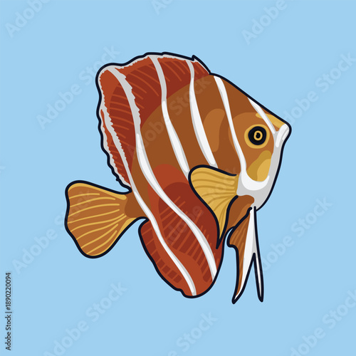 Fish Animal Illustration on Blue Background