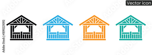Vibrant gazebo icons for outdoor and architectural designs