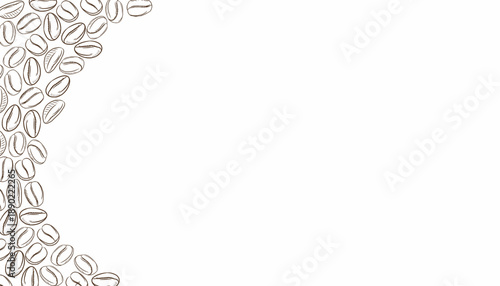 Coffee Beans Frame Pattern. Seamless Border Background. Packaging Layout Element