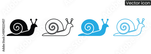Vibrant snail icons in various styles and colors for your design needs