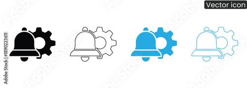 Modern notification settings icon with gear for customization and alerts