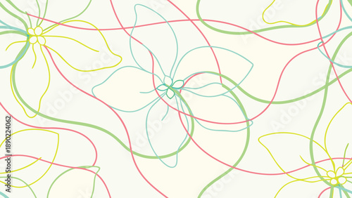 Vibrant colorful floral lines create dynamic modern design