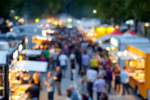 Wallpaper Mural Crowd of people walking between food trucks at an outdoor festival Torontodigital.ca
