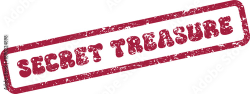 A vintage styled stamp mark declares a secret treasure with textured grunge