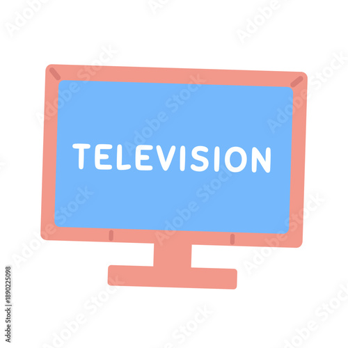 青と赤色のテレビ　イラスト