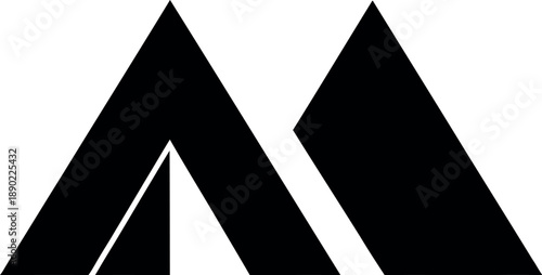 Two black triangles side by side