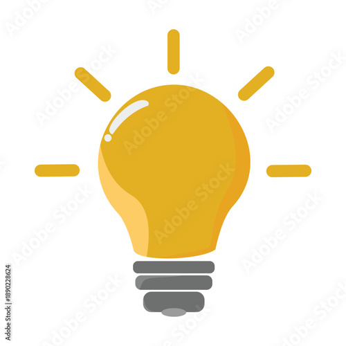 Glowing Yellow Light Bulb Symbolizing Innovation and Ideas