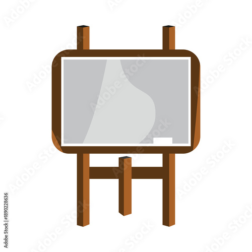 Wooden Easel with Blank White Canvas for Presentation