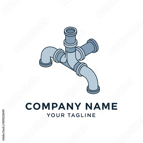 Gray Faucet Illustration Plumbing Fixture Icon.