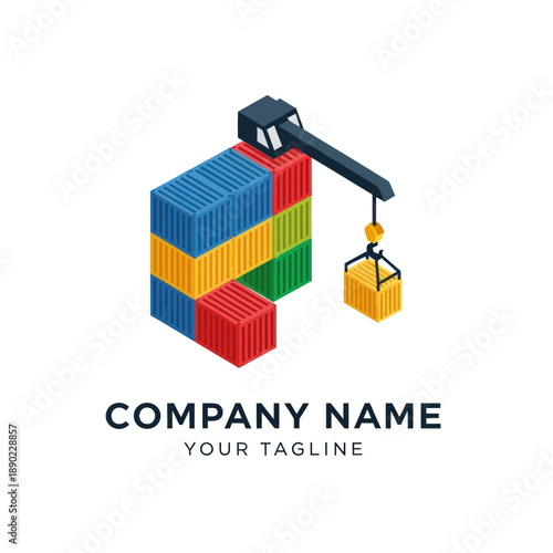 Crane Lifting Shipping Container with Clamp.