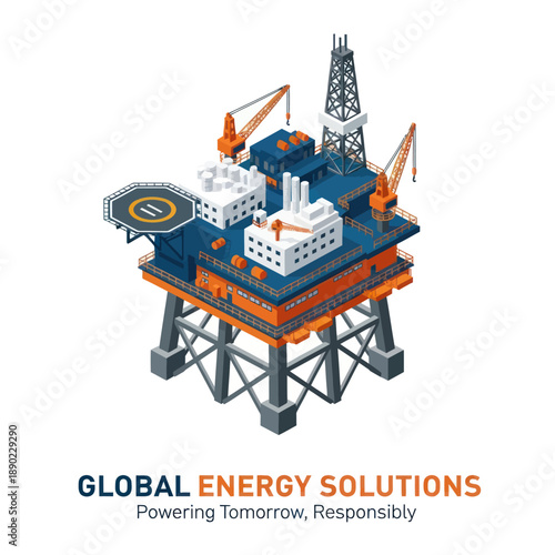 Offshore Oil Rig Platform Structure.