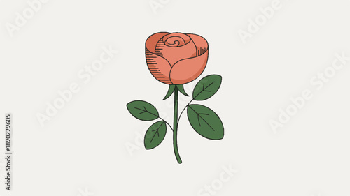 A simple, minimalist illustration of a single rose on a white background (4)_traced