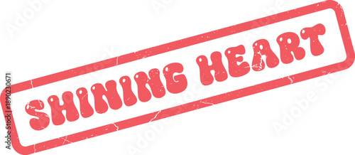 Distressed red shining heart text message stamp expressing love and heartfelt emotions