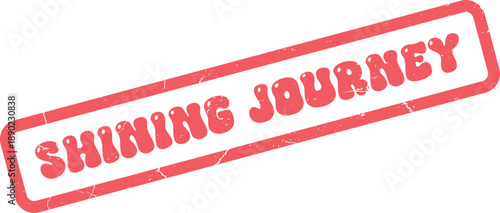 Distressed red stamp with Shining Journey text for a positive message and motivation