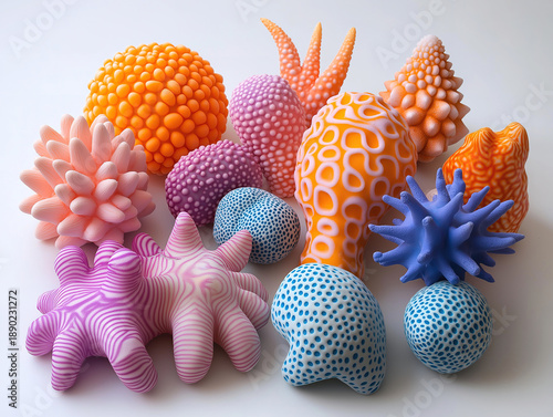 A variety of plush textured items promoting sensory comfort
