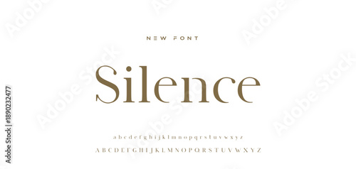 Lettering Minimalist Fashion. Elegant alphabet letters serif font and number. Typography fonts regular uppercase, lowercase.