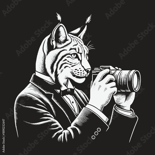 Lynx Photographer in Tuxedo: Capturing Moments with Feline Flair.