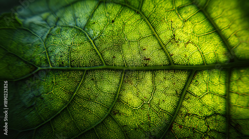Wallpaper Mural Leaf macro green texture background pattern nature closeup vein detail Leaf macro green texture background pattern nature closeup vein detail glowing light organic structure abstract surface Torontodigital.ca