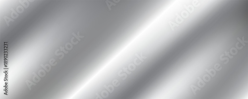 Silver foil background with metal mirror texture. Chrome gradient surface with light gloss simple abstract