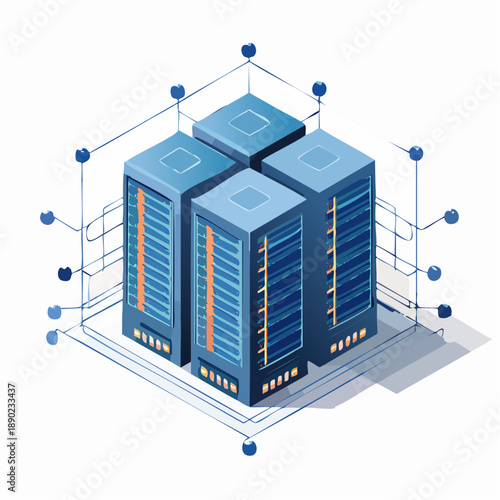 Integrated isometric server cluster towers for big data cloud computing and global network infrastructure