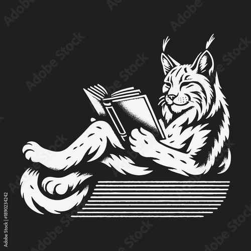 A Lynx Immersed in Literature: A Felines Intellectual Pursuit.