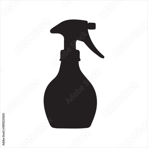 Spray bottle silhouette vector, spray cleaning icon