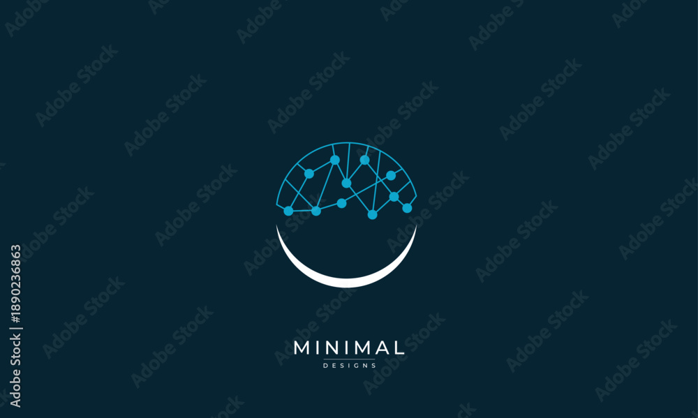 Fototapeta premium Global Technology Logo – Digital Data Network Globe Connection Icon
