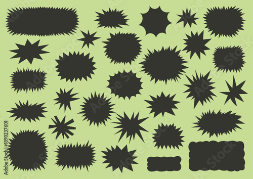Mid-century pack of different explosion shapes background for text
