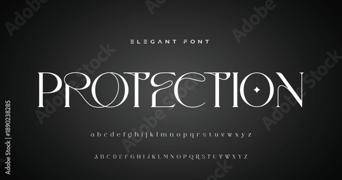 Lettering Minimalist Fashion. Elegant alphabet letters serif font and number. Typography fonts regular uppercase, lowercase.