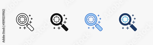 Set of accuracy icon collection in Multiple Style. Icon suitable for web and mobile application