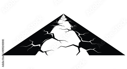 A stark triangular design features a fractured internal space creating a bold graphic contrast a striking silhouette high quality professional