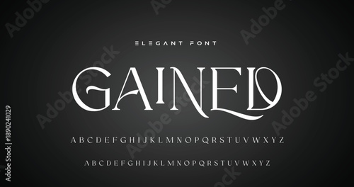 Lettering Minimalist Fashion. Elegant alphabet letters serif font and number. Typography fonts regular uppercase, lowercase.