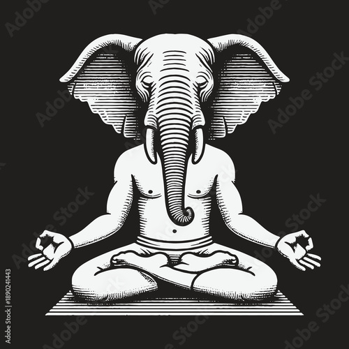 Ganesha in Meditation: A Serene Fusion of Divinity and Yoga.