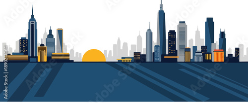 WebStylized digital illustration depicts a sprawling metropolitan city skyline silhouetted against a dark nighttime sky with a faint sunrise on the horizon.