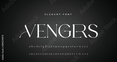 Lettering Minimalist Fashion. Elegant alphabet letters serif font and number. Typography fonts regular uppercase, lowercase.
