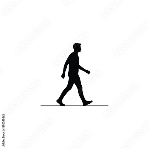 Silhouette of a man in motion, walking forward with purpose