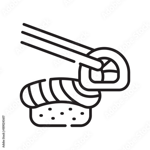 sushi black line icon.