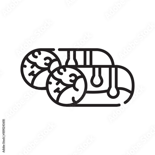 spring rolls black line icon.