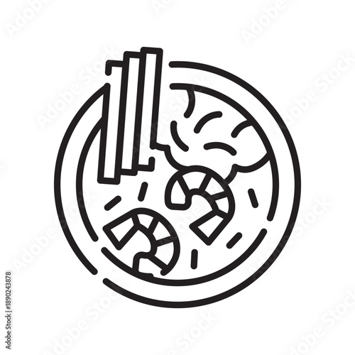 pad thai color line icon.