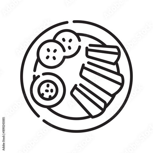 peking duck black line icon.