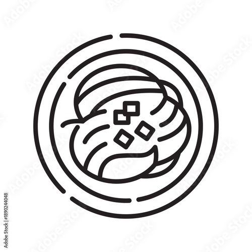 soba black line icon.