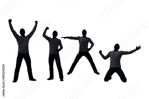 silhouettes of winning people